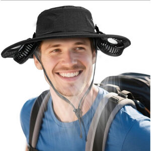 2-in-1 Hands-Free Hat Fan with Rechargeable Detachable Neck Fan